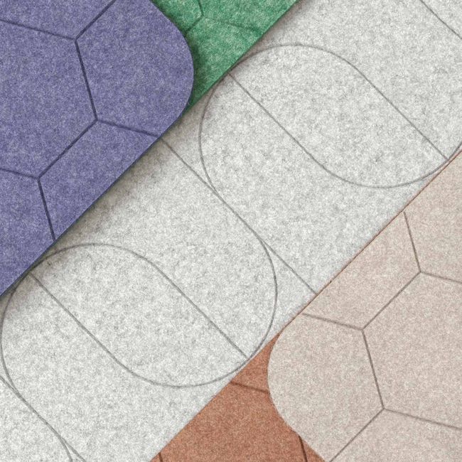 ROUND PET Akustik-Tischtrennwand Seitenblende | 680-780 mm, über 20 Farben