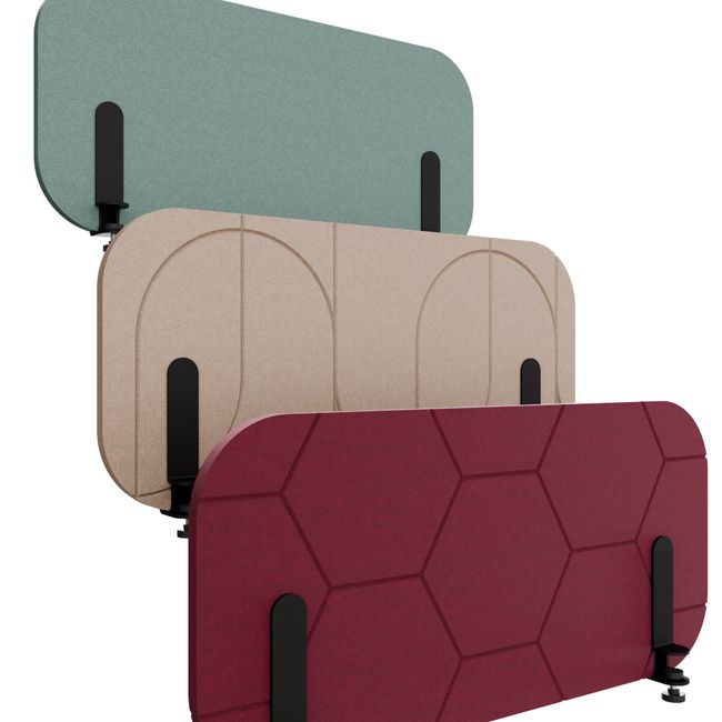 ROUND PET Akustik-Tischtrennwand Seitenblende | 680-780 mm, über 20 Farben