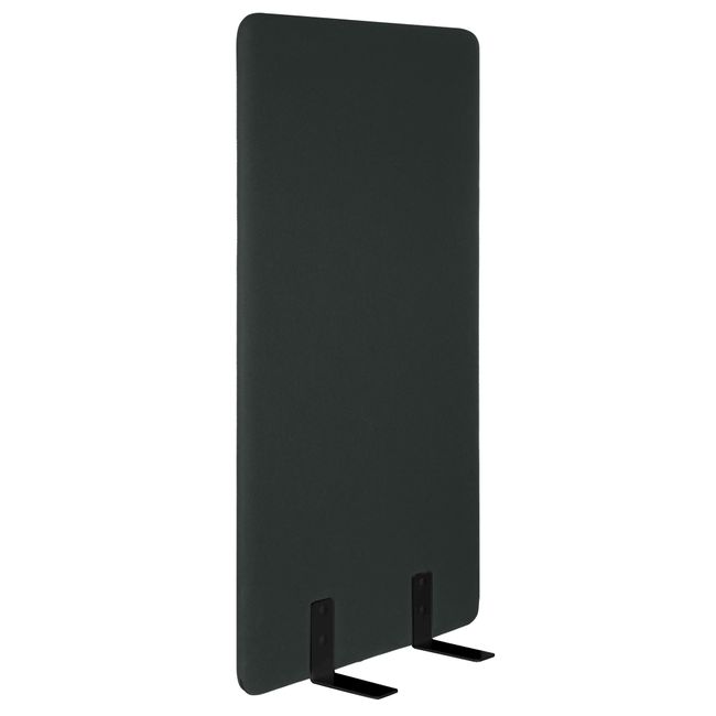 FREE STANDING Akustik-Trennwand | 1600 x 1600 mm, VELITO - GV19 - Dunkelgrau, Füße Schwarz