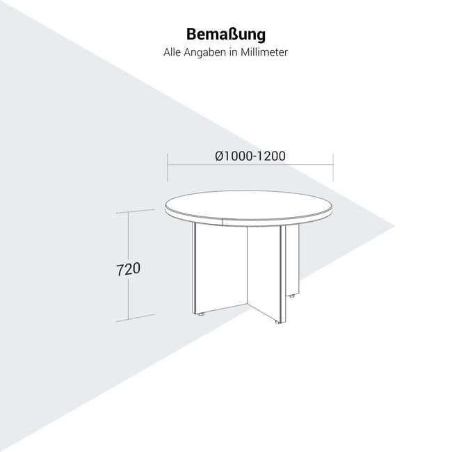 OPTIMA Besprechungstisch | Rund, Ø 1000 - 1200 mm