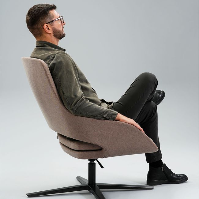 SANDIE Lounge-Sessel | Sitzhöhe 405 – 505 mm, 4-Stern-Fußkreuz