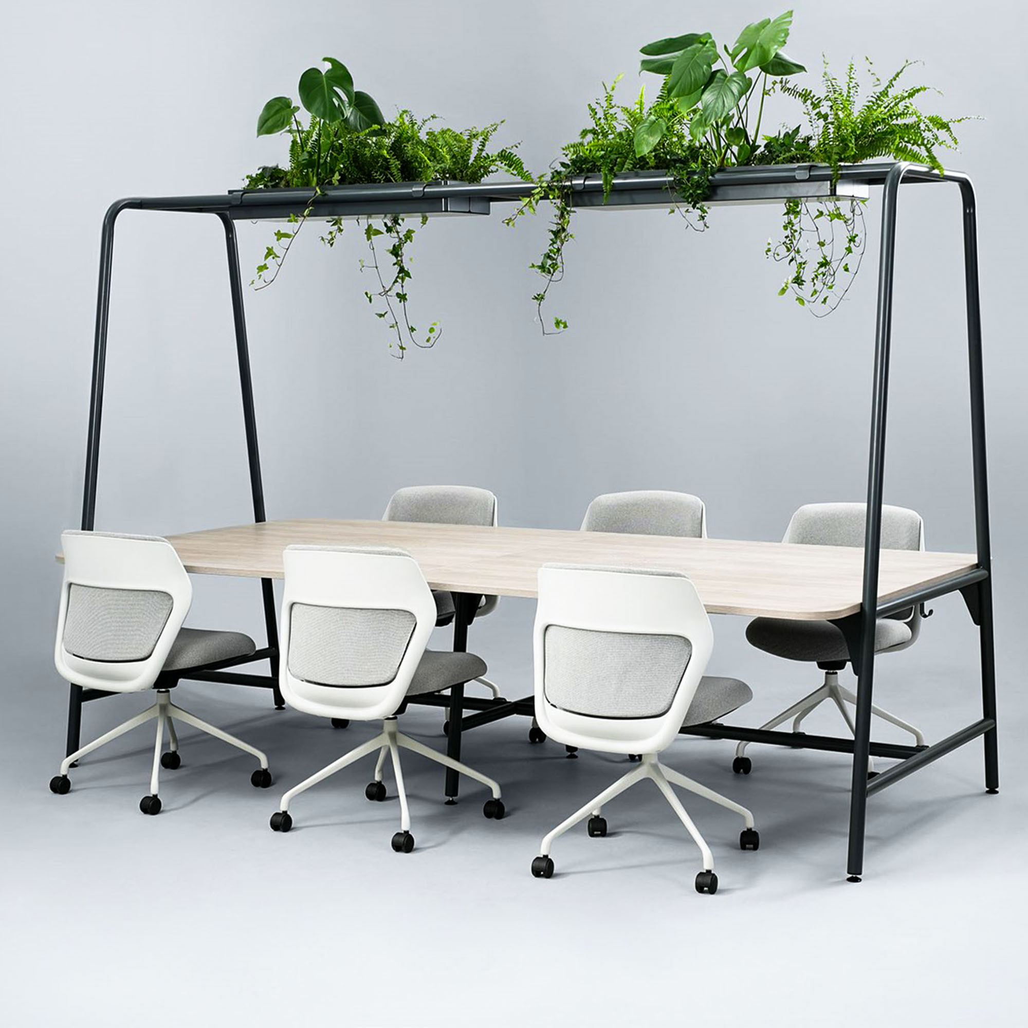 Round multipurpose table | 2400 - 2800 x 740 - 1050 mm, white - 10 Main Image