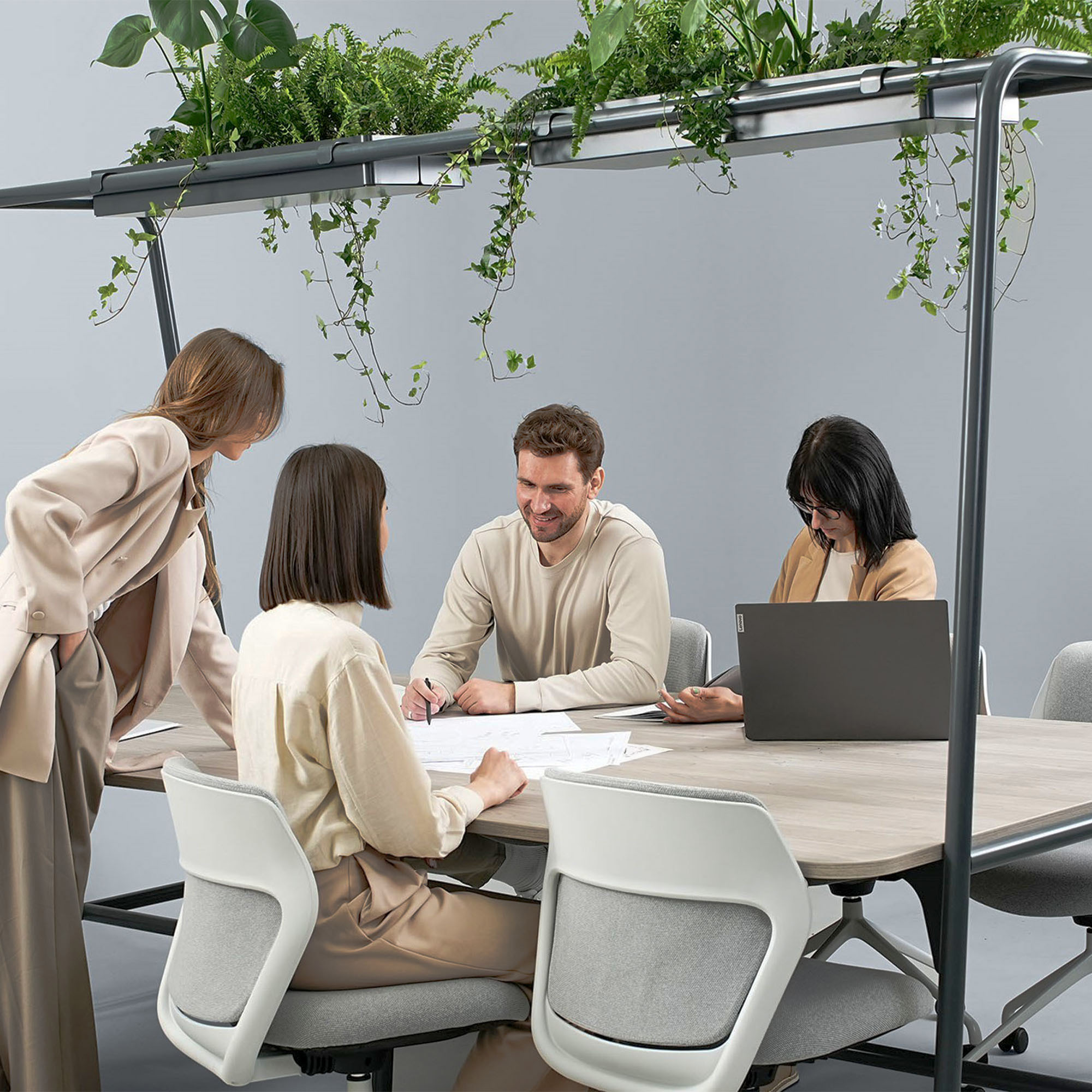 Round multipurpose table | 2400 - 2800 x 740 - 1050 mm, white - 13 Main Image