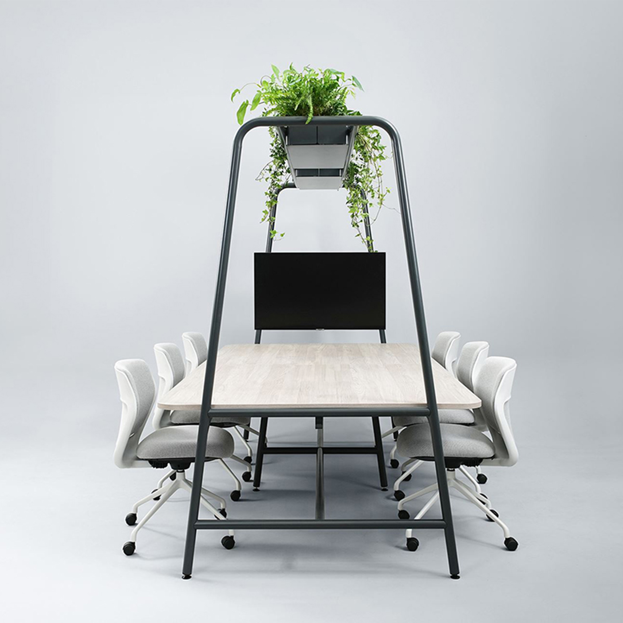 Round multipurpose table | 2400 - 2800 x 740 - 1050 mm, white - 15 Main Image