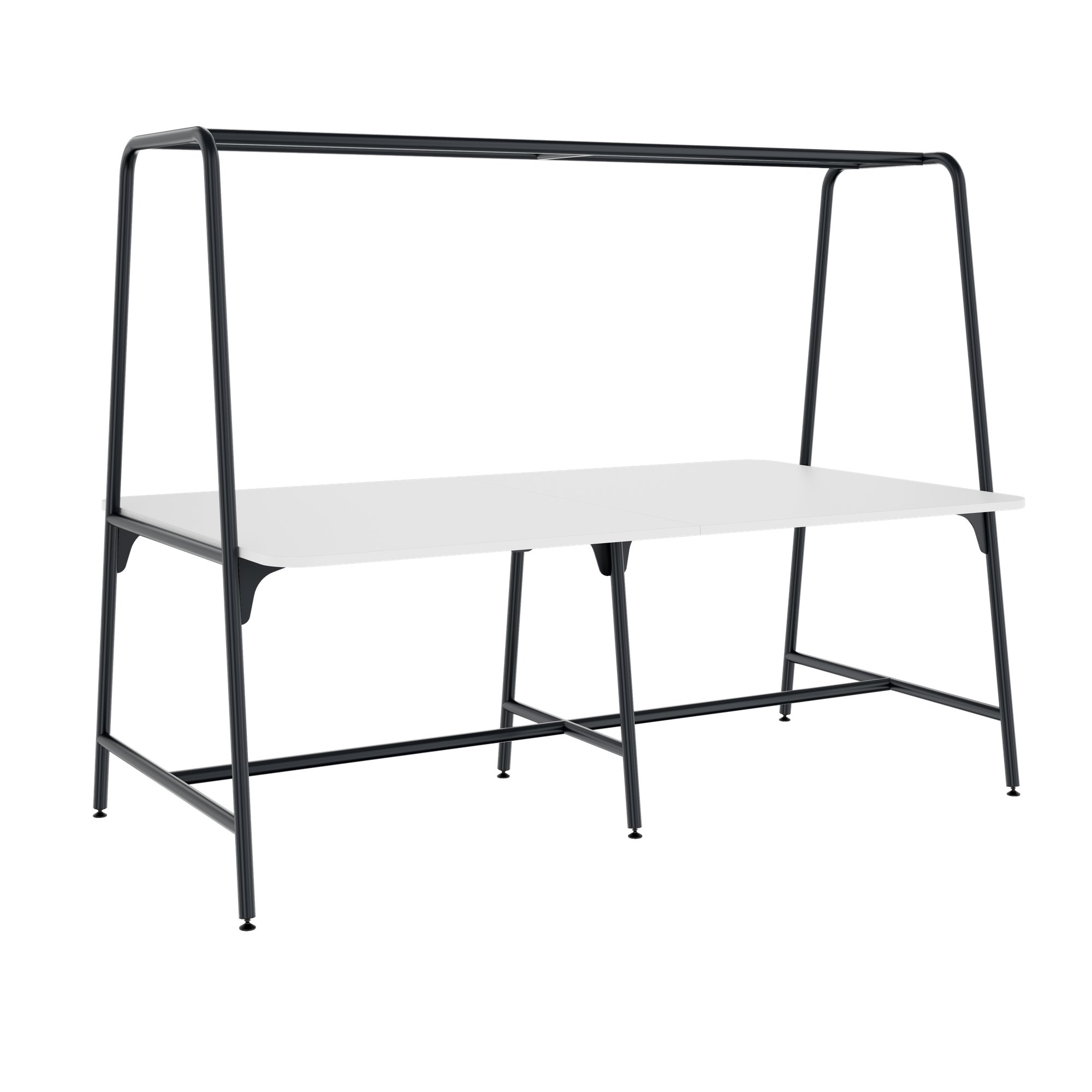 Round multipurpose table | 2400 - 2800 x 740 - 1050 mm, white - 1 Main Image