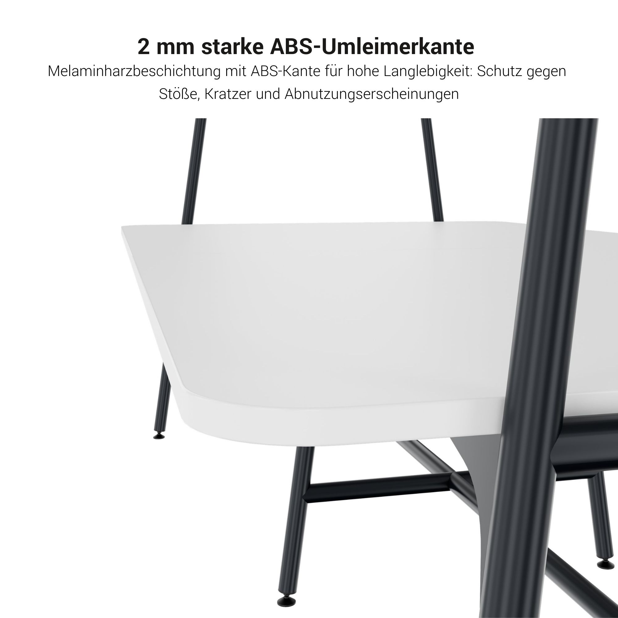 Round multipurpose table | 2400 - 2800 x 740 - 1050 mm, white - 6 Main Image