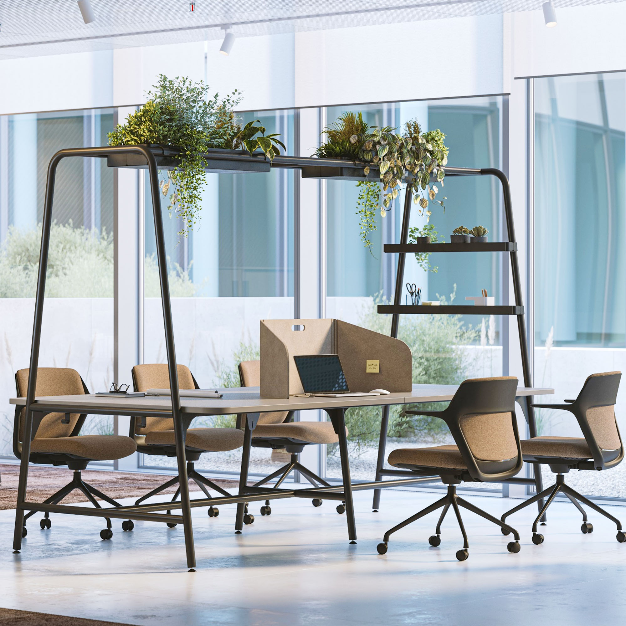 ROUND Multipurpose Tisch | 2400 - 2800  x 740 - 1050 mm, Nussbaum - 11 Main Image