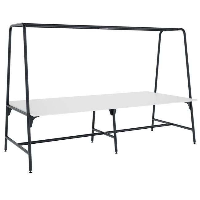 ROUND Multipurpose Tisch | 2400 - 2800  x 740 - 1050 mm, HPL Weiß