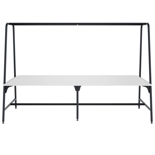 ROUND Multipurpose Tisch | 2400 - 2800  x 740 - 1050 mm, HPL Weiß