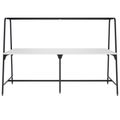 Round multipurpose table | 2400 - 2800 x 740 - 1050 mm, HPL white - 2 Thumbnail Image