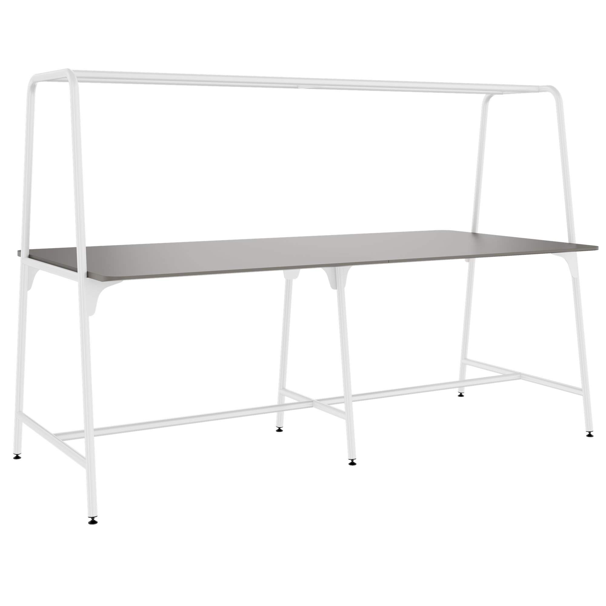 Round multipurpose table | 2400 - 2800 x 740 - 1050 mm, Fenix ​​gray - 1 Main Image