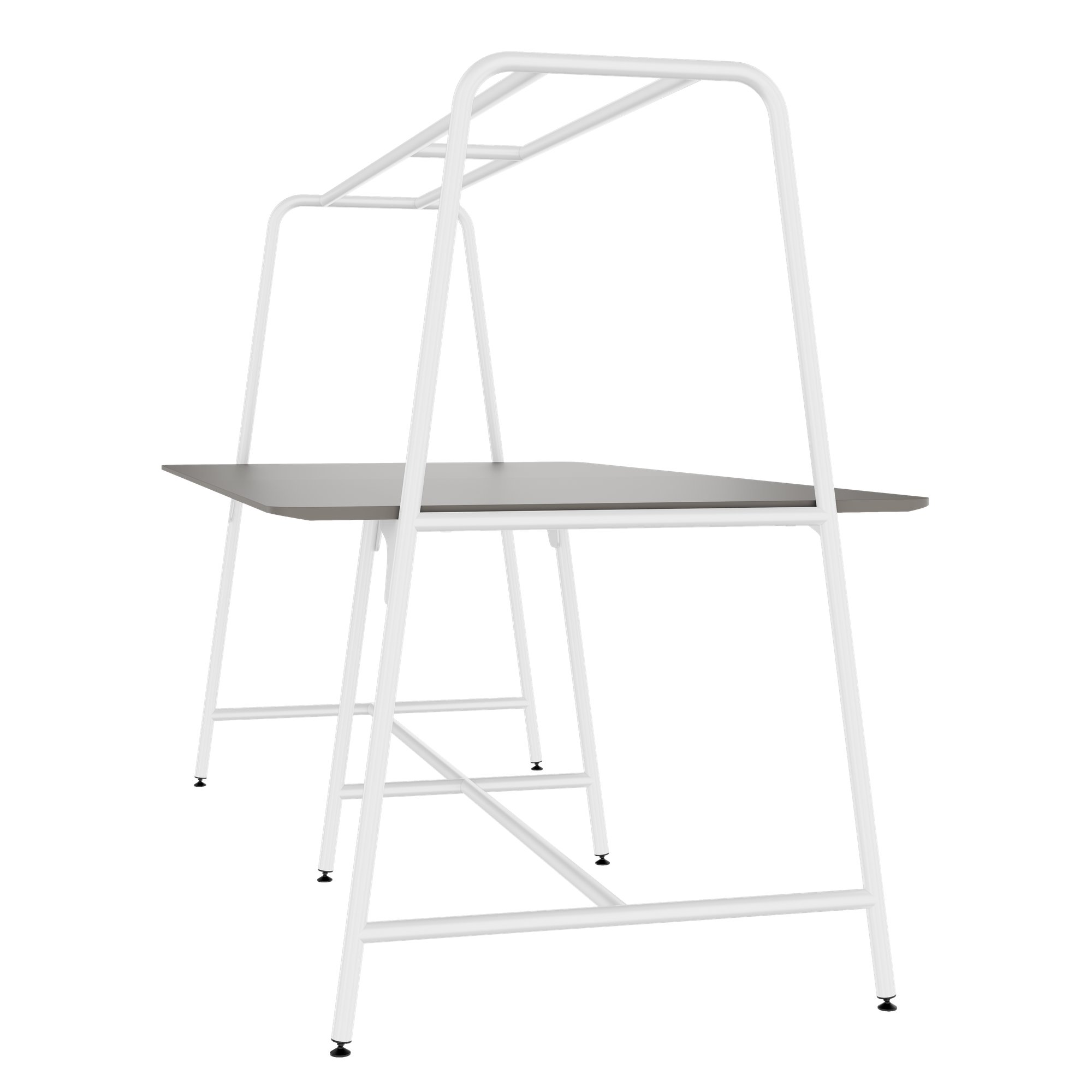 Round multipurpose table | 2400 - 2800 x 740 - 1050 mm, Fenix ​​gray - 3 Main Image