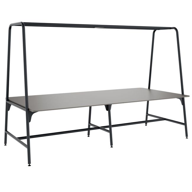 ROUND Multipurpose Tisch | 2400 - 2800  x 740 - 1050 mm, Fenix Grau