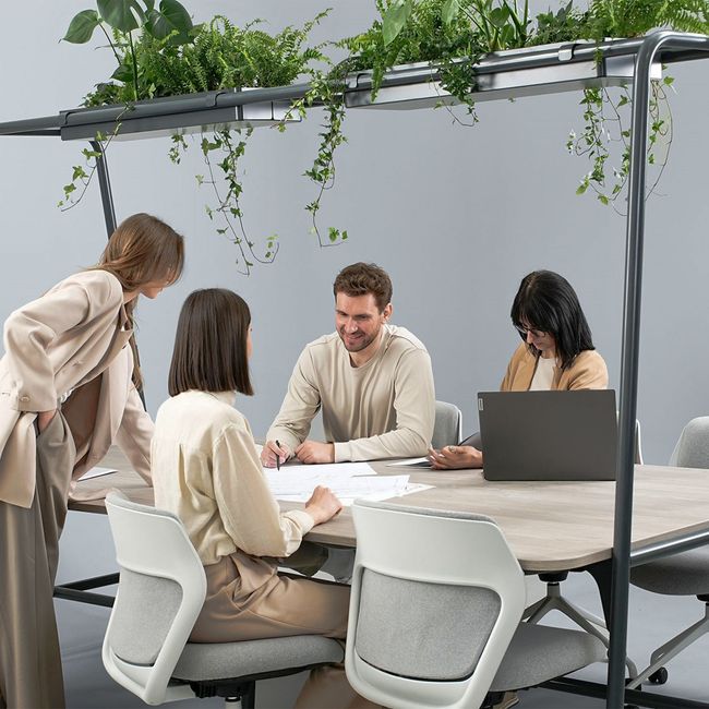 ROUND Multipurpose Tisch | 2400 - 2800  x 740 - 1050 mm, Fenix Grau