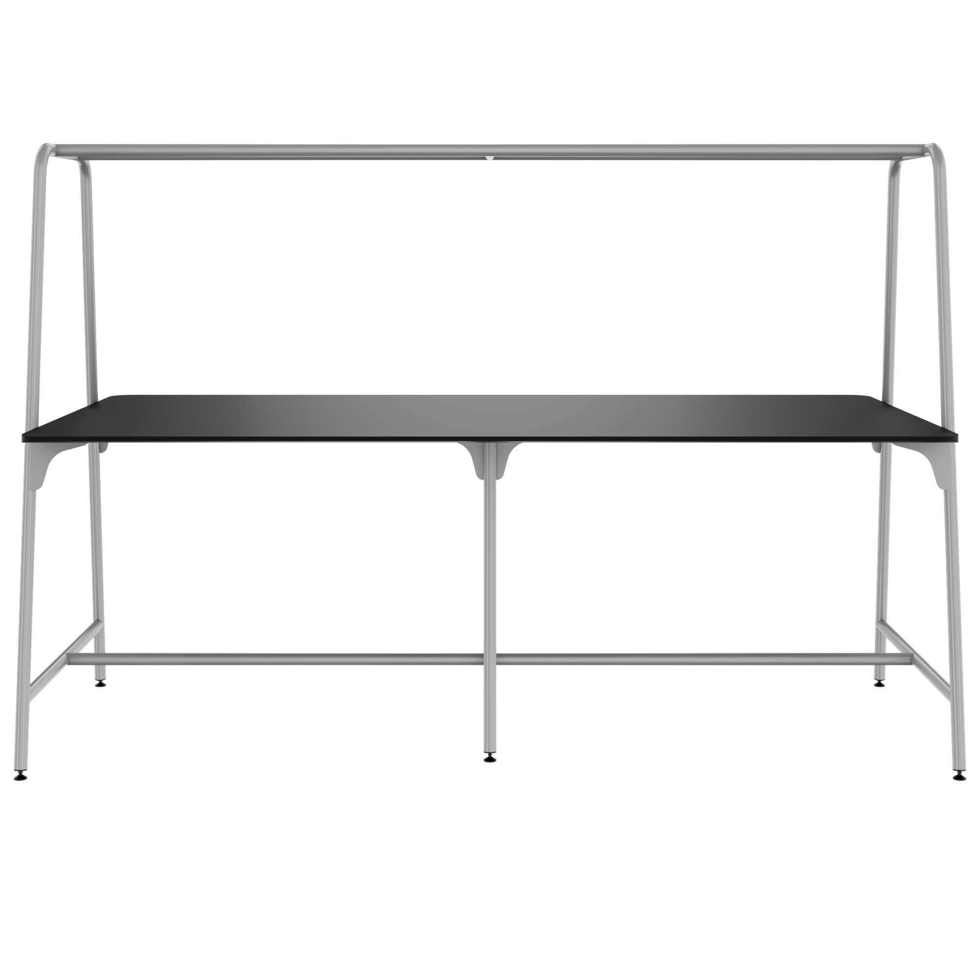 Round multipurpose table | 2400 - 2800 x 740 - 1050 mm, Fenix ​​black - 2 Main Image