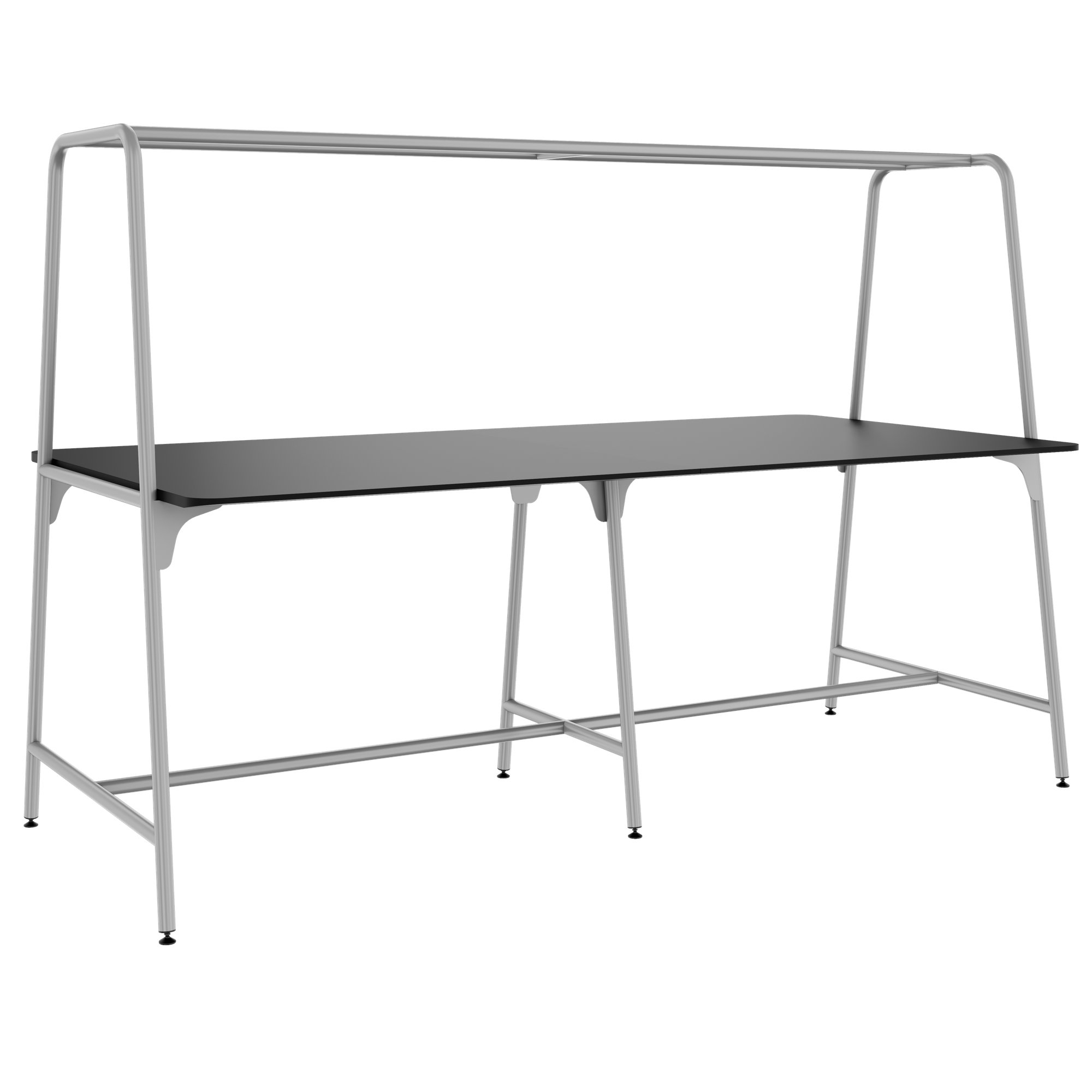 Round multipurpose table | 2400 - 2800 x 740 - 1050 mm, Fenix ​​black - 1 Main Image