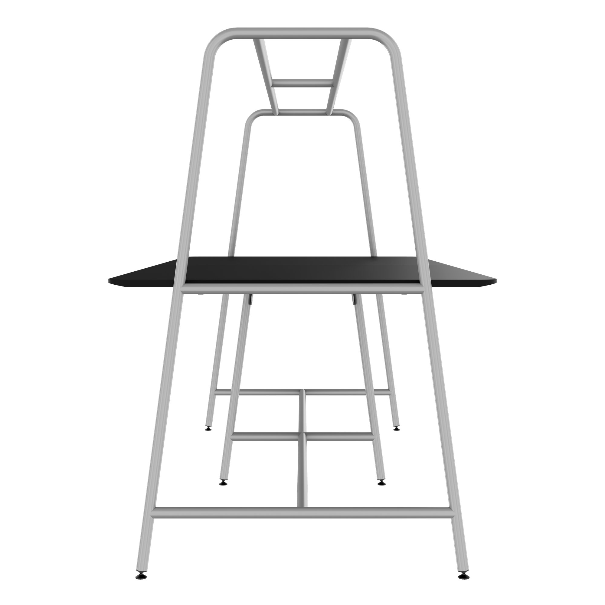 Round multipurpose table | 2400 - 2800 x 740 - 1050 mm, Fenix ​​black - 4 Main Image