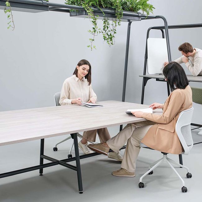 ROUND Multipurpose Tisch | 2400 - 2800  x 740 - 1050 mm, Fenix Schwarz