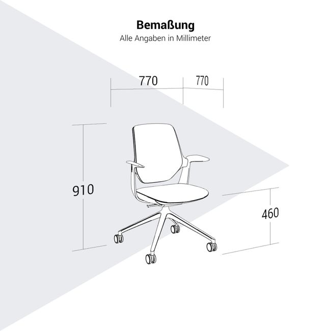 profim – TRILLO PRO Konferenzstuhl | Mit Rollen, Synchronmechanik