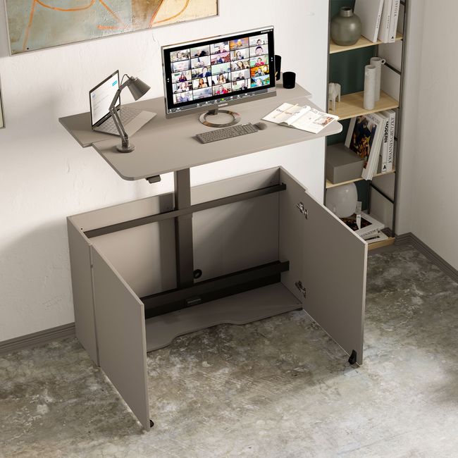 StartUs-E klappbarer, höhenverstellbarer Schreibtisch | 1000-1200 mm