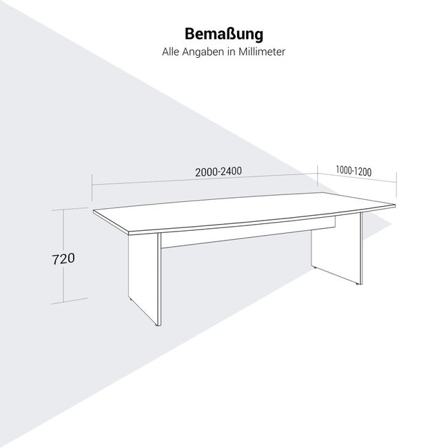 OPTIMA Konferenztisch | 2000-2400 x 1000-1200 mm (6-8 Sitzplätze) OPTIMA Konferenztisch | 2000-2400 x 1000-1200 mm (6-8 Sitzplätze)