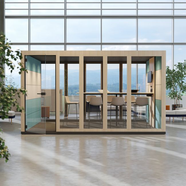 SILENT ROOM XL - Meetingbox | Raum-in-Raum, Schallschutz, Für 8 Personen, Bezugsstoffe BERTA / SYNERGY / VELITO