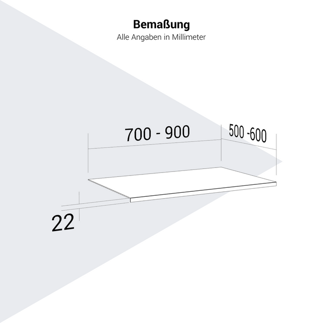 FLORENTIA Schreibtischunterlage | 700 - 900 mm, mit Kantenschutz
