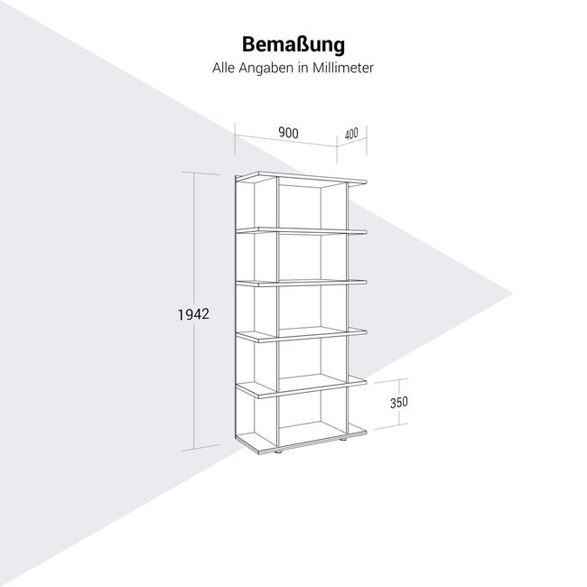 PLANA Regalschrank | 5OH, 900 x 1942 mm