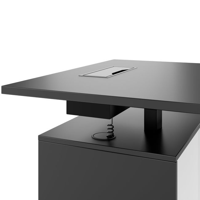 MOTION 2-Motoren-Schreibtisch mit Sideboard | Elektrisch höhenverstellbar, 2000 x 1800 mm, Anthrazit