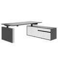 MOTION 2-motor desk with sideboard | Electrically height adjustable, 2000 x 1800 mm, anthracite - 1 Thumbnail Image