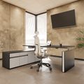 MOTION 2-motor desk with sideboard | Electrically height adjustable, 2000 x 1800 mm, anthracite - 3 Thumbnail Image