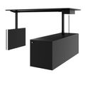 MOTION 2-motor desk with sideboard | Electrically height adjustable, 2000 x 1800 mm, black - 5 Thumbnail Image
