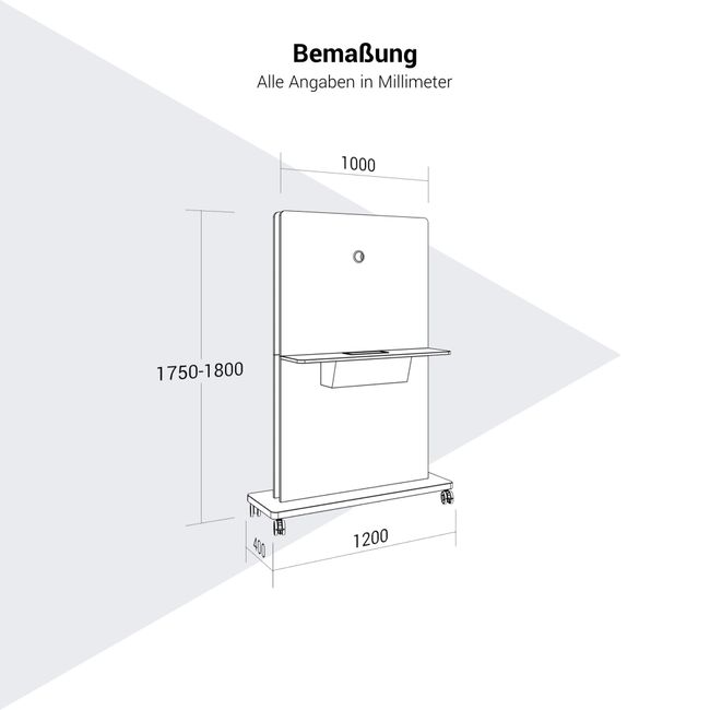 BRALCO Flipper Medienwand | 1000x1800 mm, Whiteboard BRALCO Flipper Medienwand | 1000x1800 mm, Whiteboard