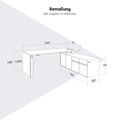 MOTION 2-Motoren-Schreibtisch mit Sideboard | Elektrisch höhenverstellbar, 2000 x 1800 mm, Esche Schwarz Furnier - 13 Thumbnail Image