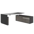MOTION 2-Motoren-Schreibtisch mit Sideboard | Elektrisch höhenverstellbar, 2000 x 1800 mm, Esche Schwarz Furnier - 1 Thumbnail Image