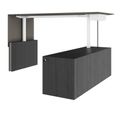 MOTION 2-Motoren-Schreibtisch mit Sideboard | Elektrisch höhenverstellbar, 2000 x 1800 mm, Esche Schwarz Furnier - 3 Thumbnail Image