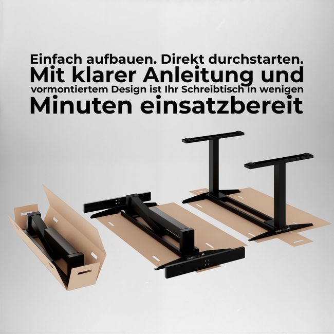 TELDRA Office Motortisch-Gestell | 1050 - 1700 mm, elektrisch höhenverstellbar