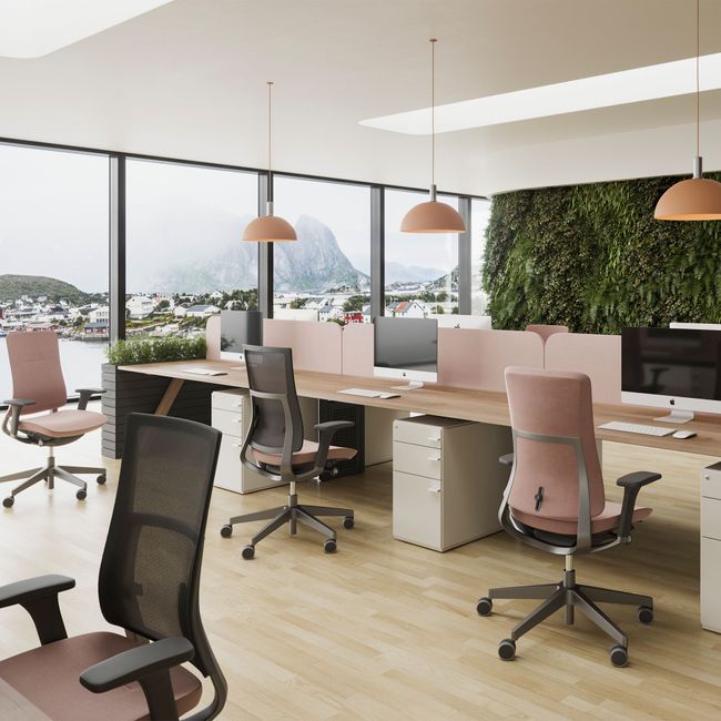 profim – VIOLLE Bürodrehstuhl | Synchronmechanik, Netz- oder Polsterrücken