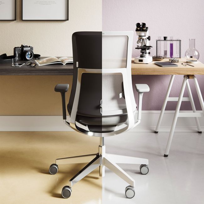 profim – VIOLLE Bürodrehstuhl | Synchronmechanik, Netz- oder Polsterrücken