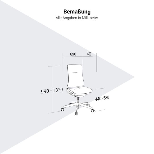 profim – VIOLLE Bürodrehstuhl | Synchronmechanik, Netz- oder Polsterrücken