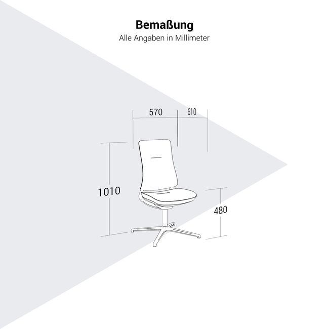profim – VIOLLE Konferenzstuhl | 4-Stern-Fußkreuz, Netz- oder Polsterrücken