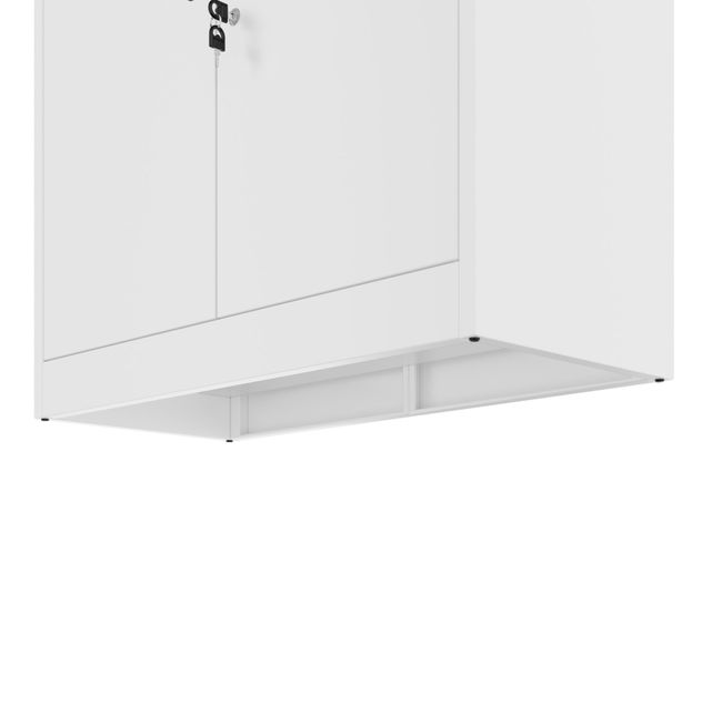 COREX Flügeltürenschrank | 2OH, 900 x 900 mm, Stahlkorpus, Weiß