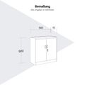 Corex wing door cabinet | 2OH, 900 x 900 mm, steel body, black - 7 Thumbnail Image
