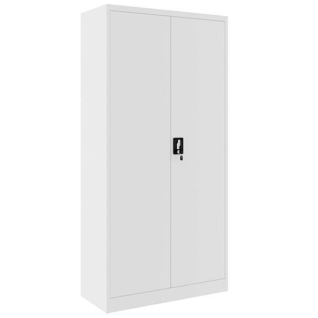 COREX Flügeltürenschrank | 5OH, 900 x 1850 mm, Stahlkorpus, Weiß