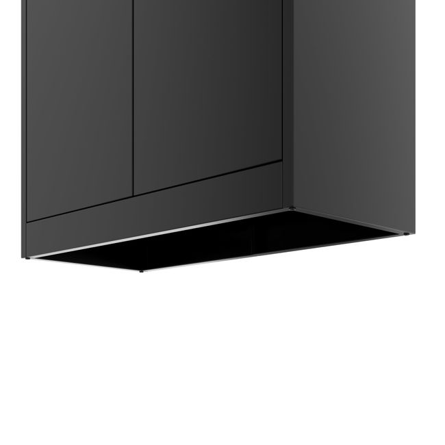 COREX Flügeltürenschrank | 5OH, 900 x 1850 mm, Stahlkorpus, Schwarz