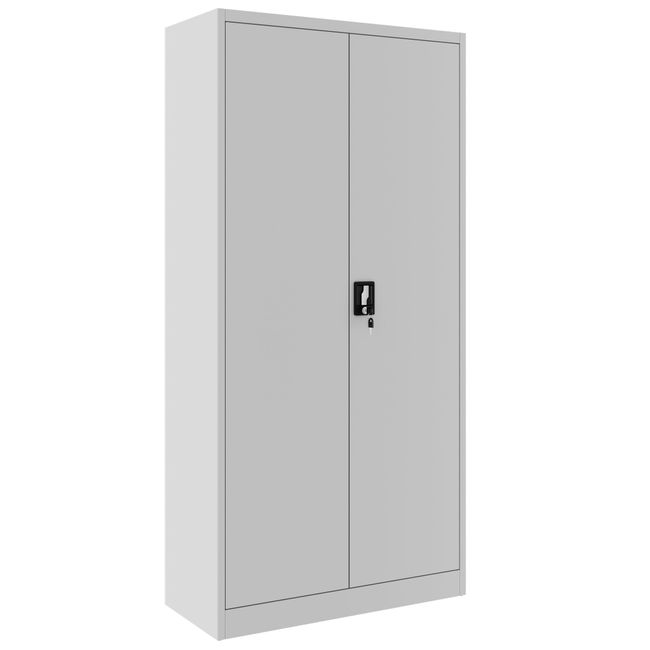 COREX Flügeltürenschrank | 5OH, 900 x 1850 mm, Stahlkorpus, Lichtgrau