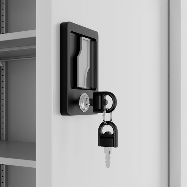 COREX Flügeltürenschrank | 5OH, 900 x 1850 mm, Stahlkorpus, Lichtgrau