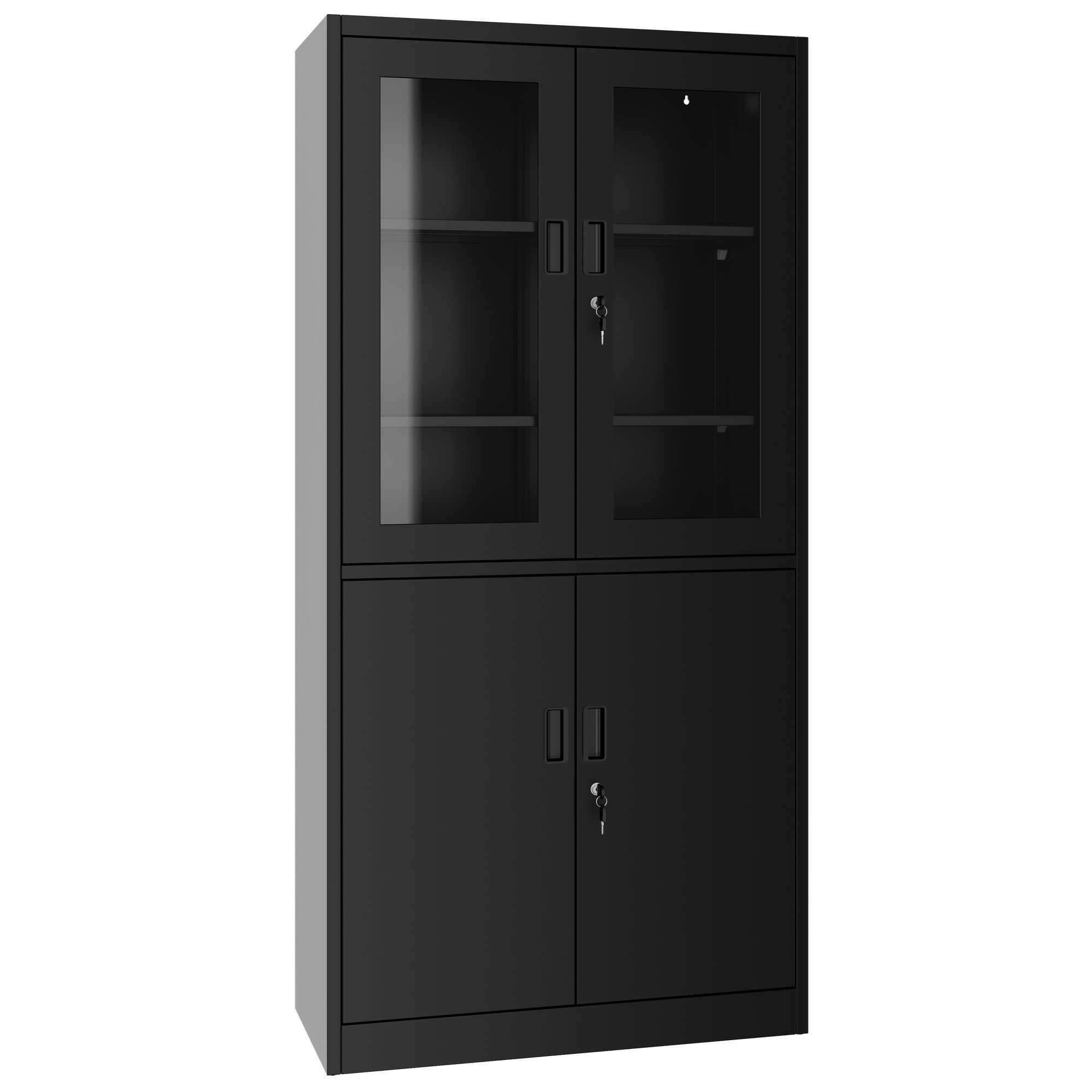 Corex combination cabinet | 5OH, 900 x 1850 mm, steel body, black - 1 Main Image