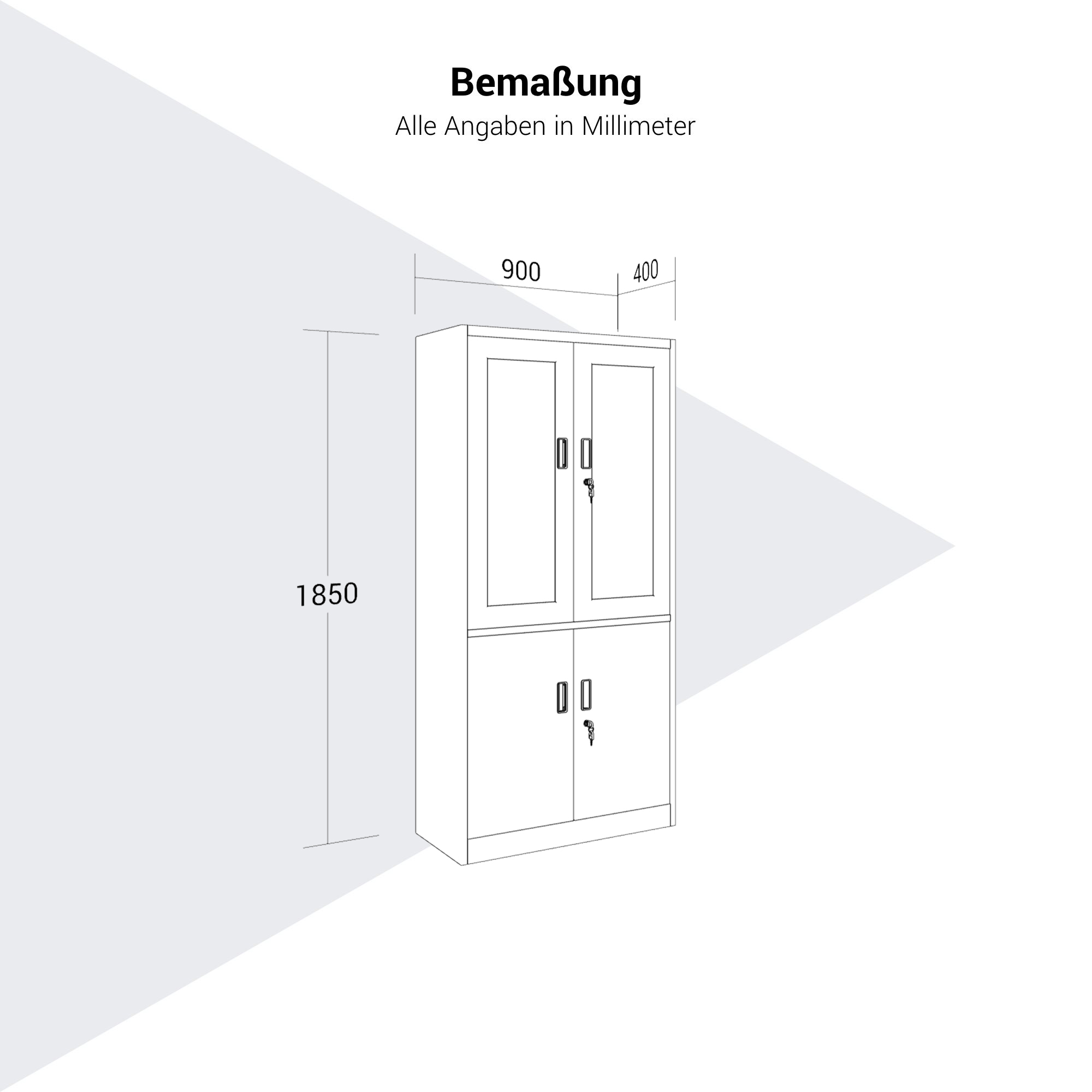 Corex combination cabinet | 5OH, 900 x 1850 mm, steel body, black - 7 Main Image