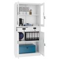 Corex combination cabinet | 900 x 1850 mm, steel body, with drawers, white - 3 Thumbnail Image